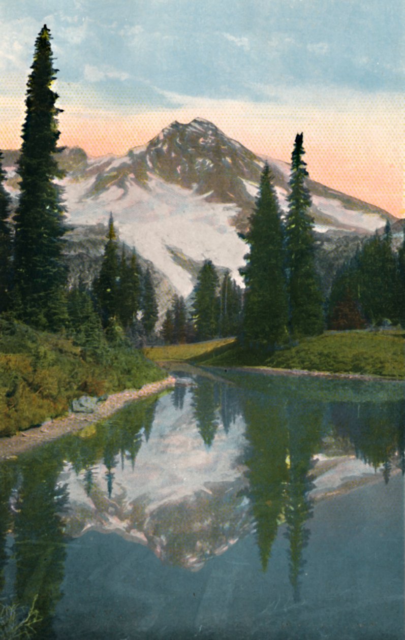 جبل رينييه وبحيرة انعكاس ، c1916 بواسطة Asahel Curtis
