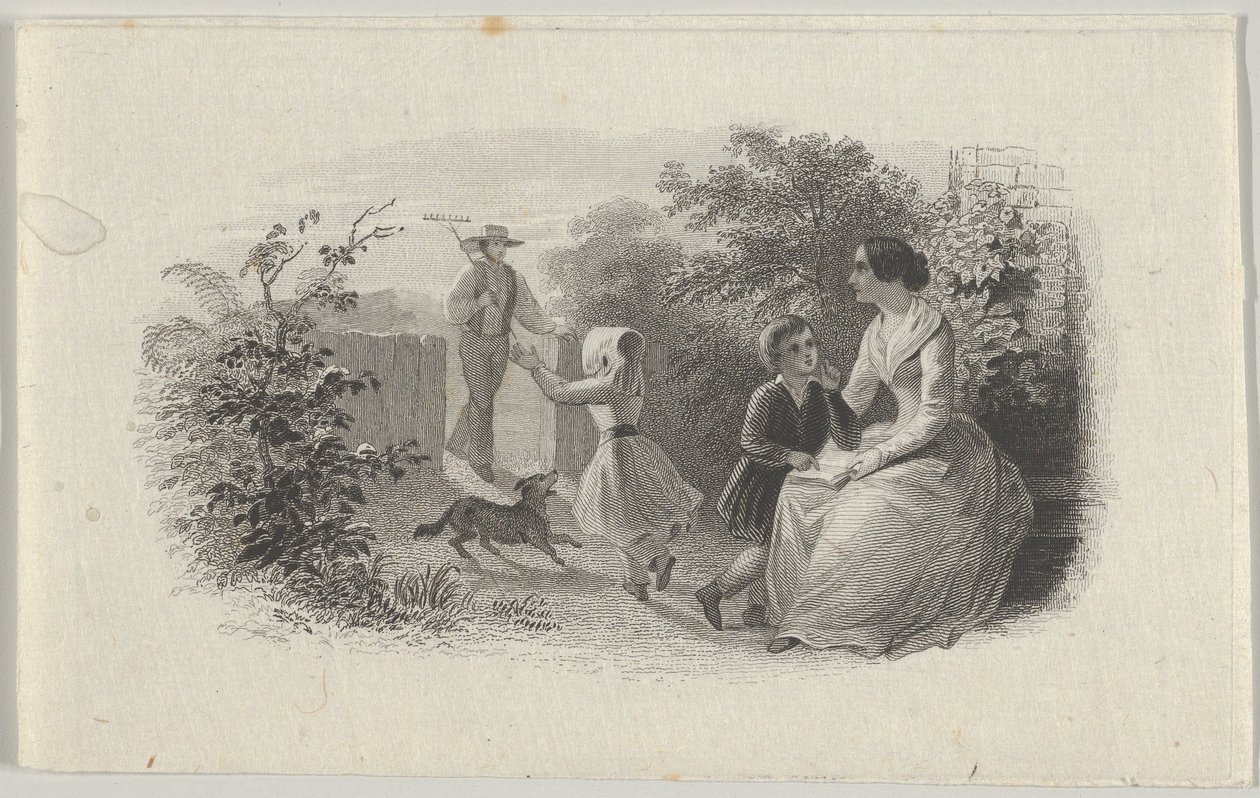 المقالة القصيرة للأوراق النقدية مع عائلة في حديقة ، كاليفورنيا. 1824-37. بواسطة آشر براون دوراند.