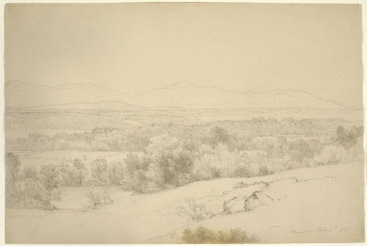 مناظر طبيعية ، Barrytown ، نيويورك ، 1865 (الجرافيت مع حشو على ورق بني) بواسطة آشر براون دوراند
