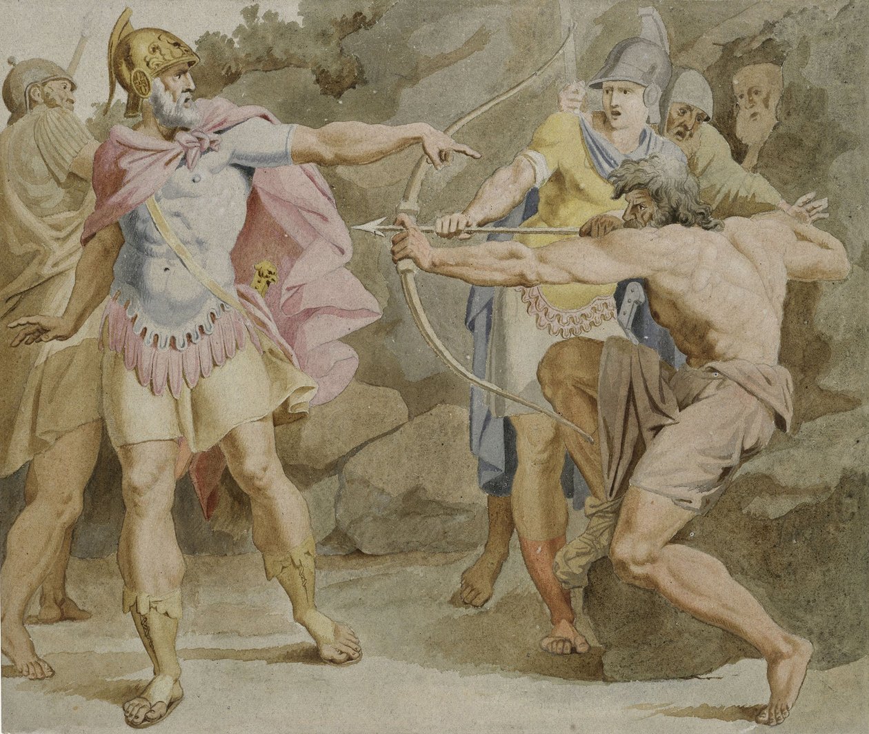 Philoctetes تهدف القوس من هرقل في أوديسيوس بواسطة اسموس جاكوب كارستنز
