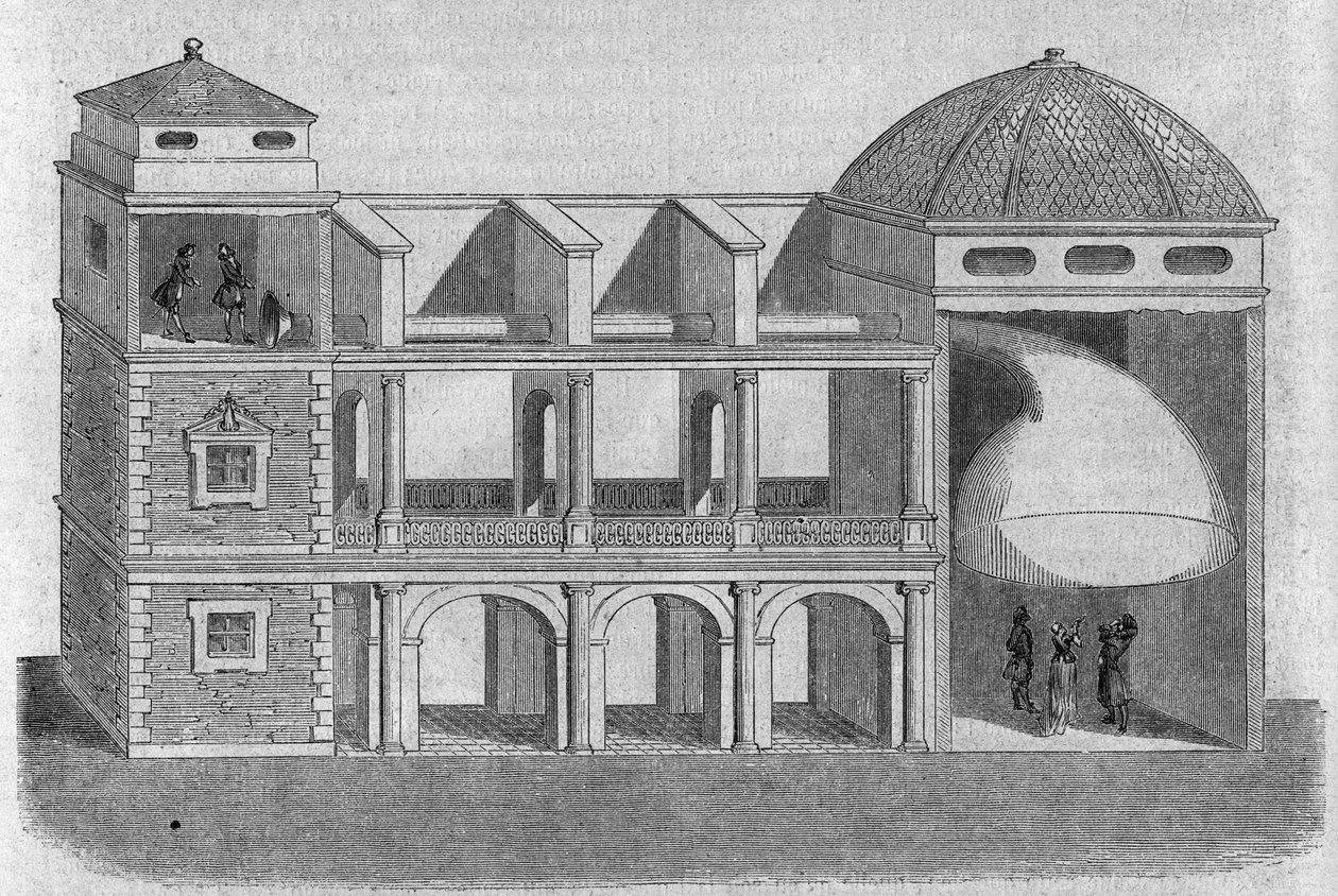 البوق الصوتي الذي اخترعه أثناسي كيرشر (أو أثناسيوس كيرشيري) (1601-1680). بواسطة أثناسيوس كيرشر