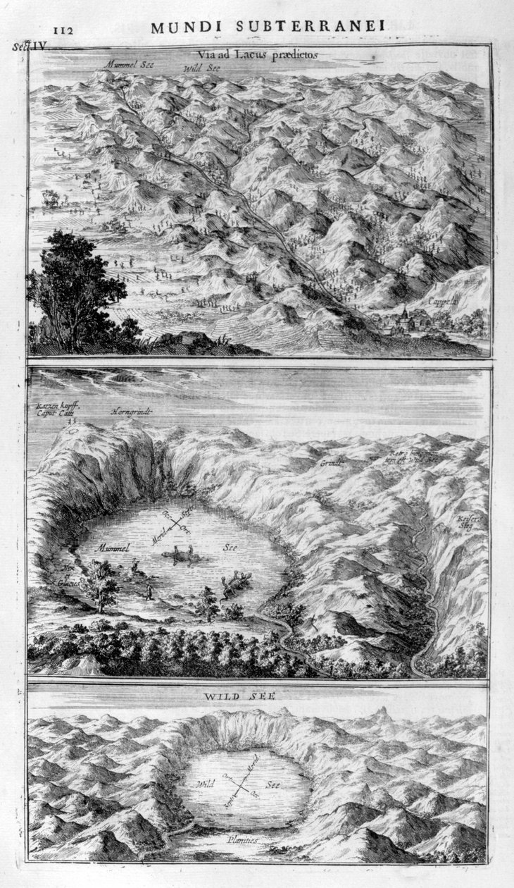 جيولوجيا البحيرة ، 1678 بواسطة أثناسيوس كيرشر