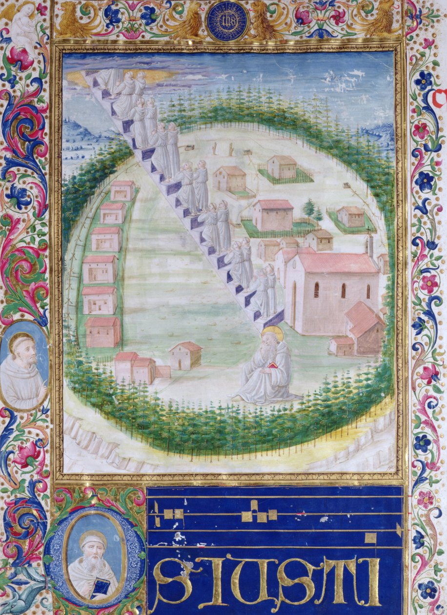 حلم القديس روماولد (c.951-1027) c.1502 بواسطة Attavante di Gabriello di Vanti di Bartolo