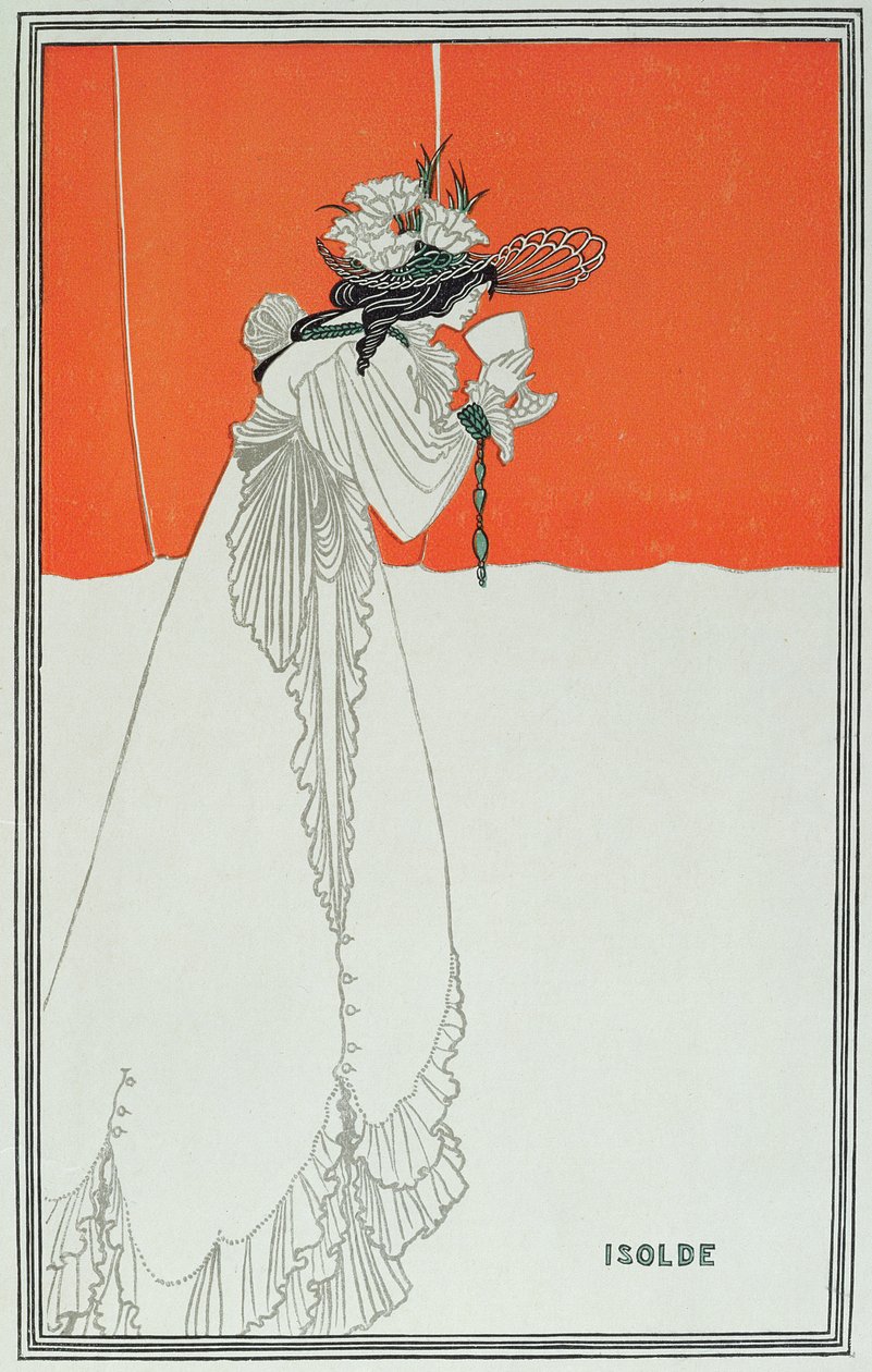 Isolde شرب السم (الطباعة الحجرية الملونة) بواسطة اوبري بيردسلي