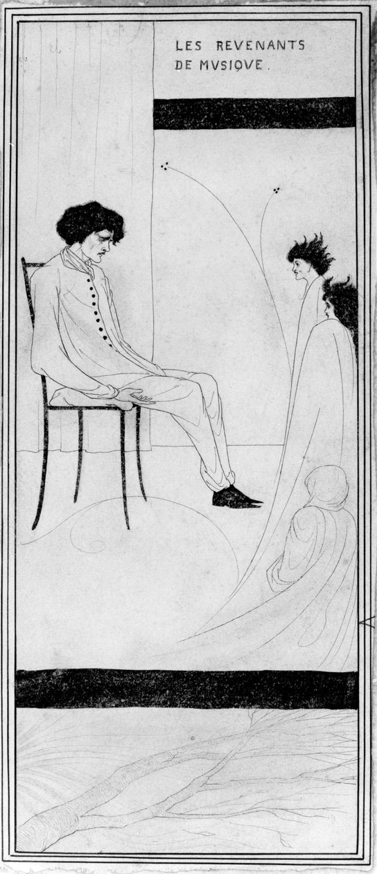 The Music Revenant ، c.1892 (حبر هندي وغسل) بواسطة اوبري بيردسلي