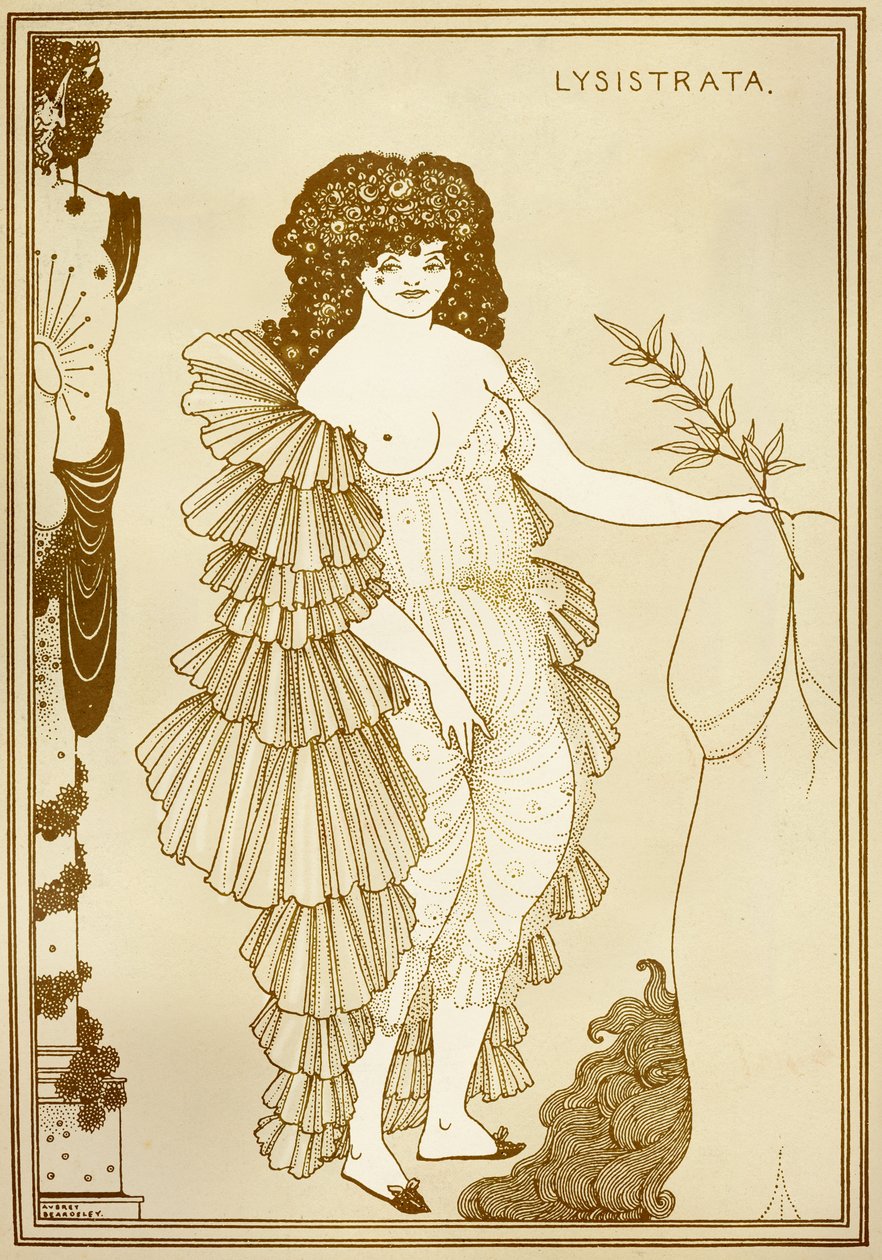 Aubrey BEARDSLEY (1872-1898) رسم توضيحي لـ "Lysistrata" (411 at بواسطة اوبري بيردسلي