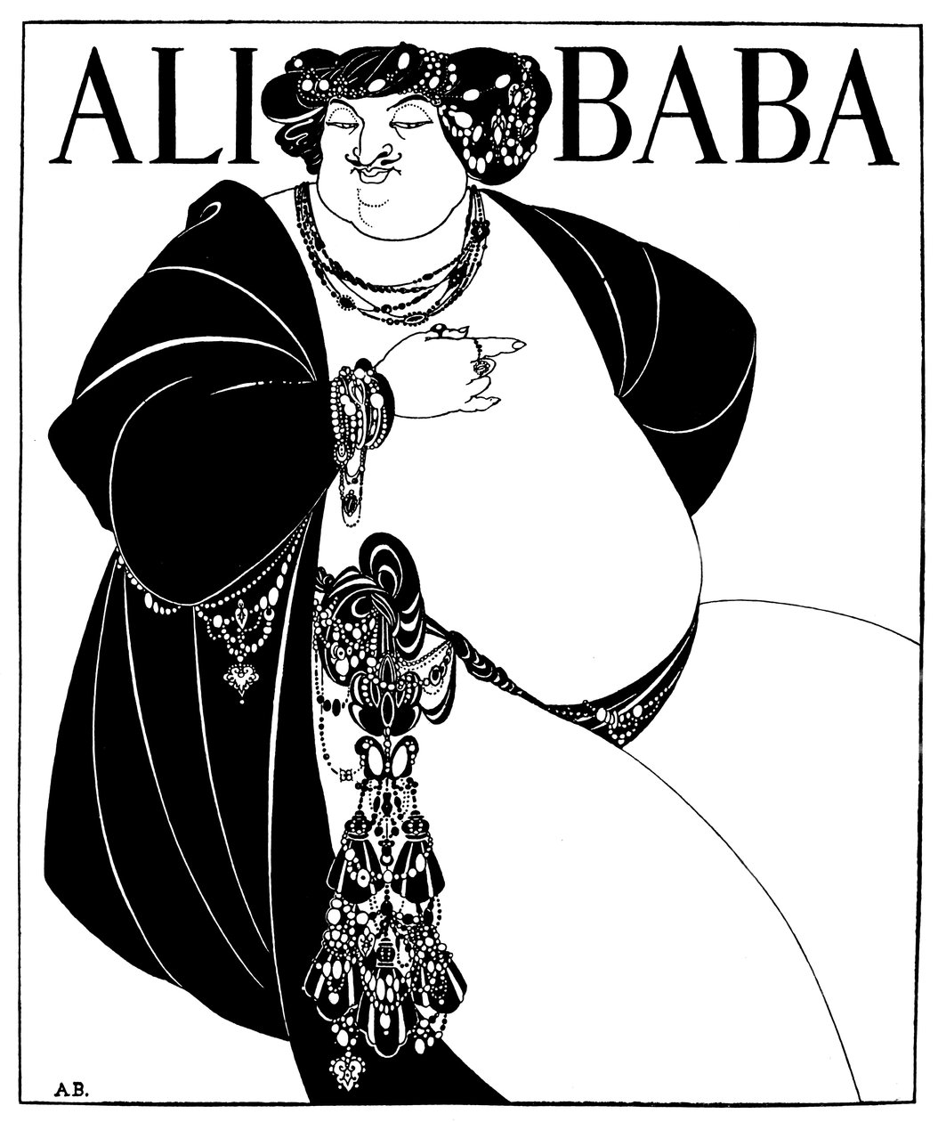 تصميم غلاف علي بابا ، 1897 بواسطة اوبري بيردسلي