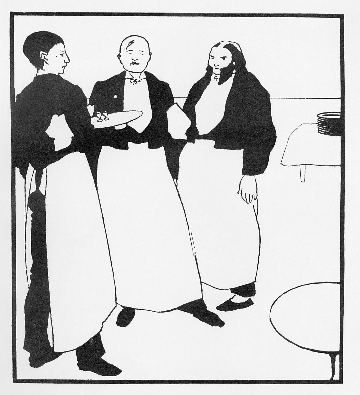 Garcons de Cafe ، رسم توضيحي من "الكتاب الأصفر" بواسطة اوبري بيردسلي