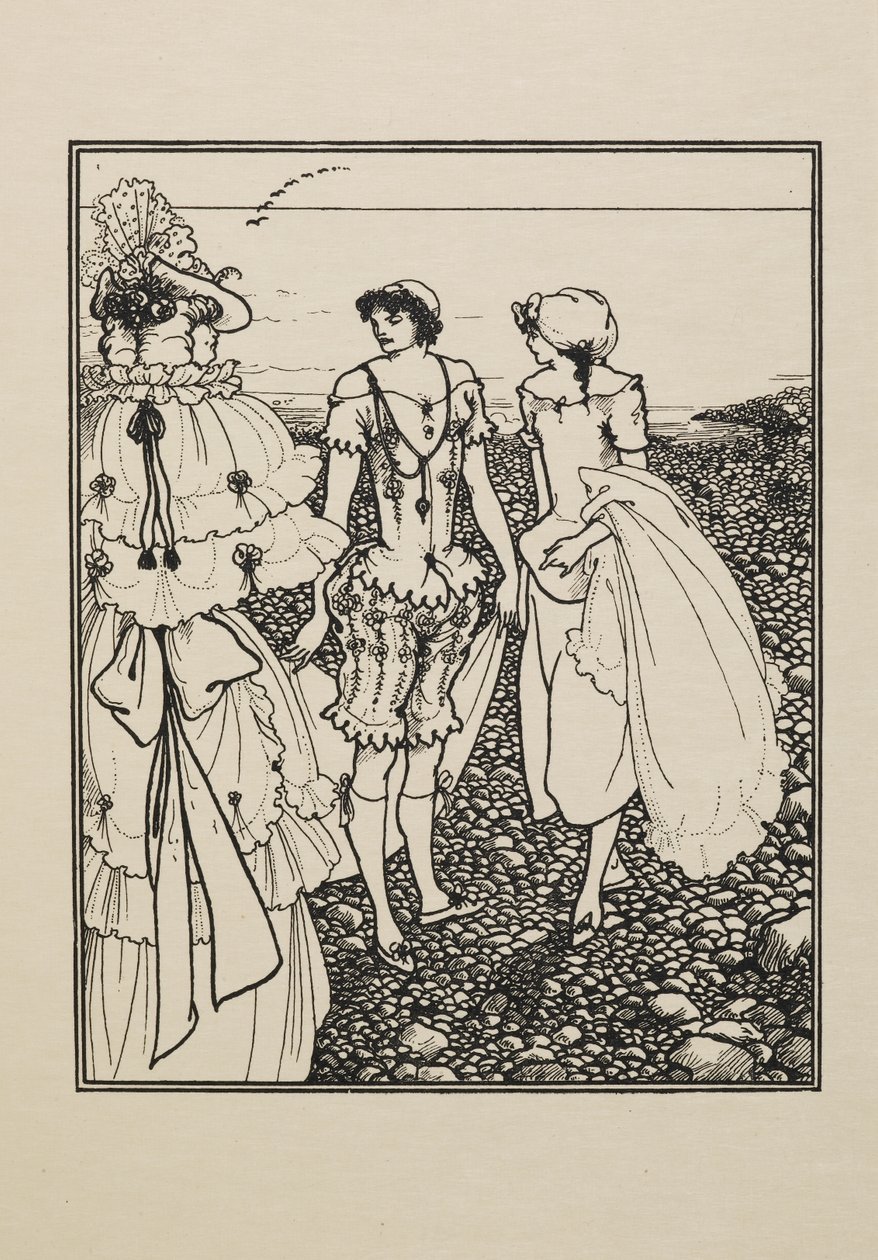 على شاطئ دييب (السباحون) ، من كتاب من خمسين رسمة بواسطة اوبري بيردسلي