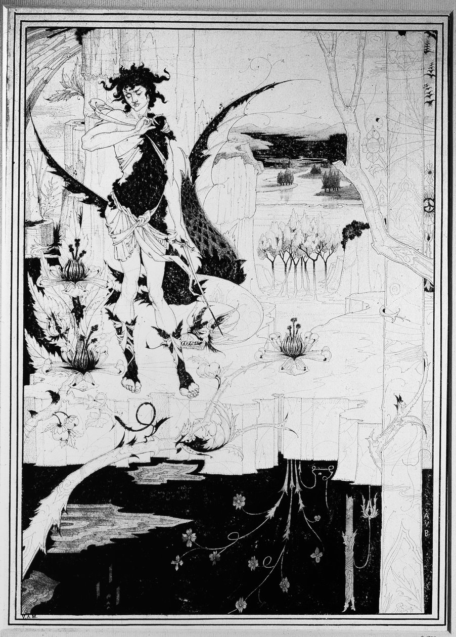 سيغفريد ، من الفصل الثاني من "The Ring of the Nibelung" لفاغنر بواسطة اوبري بيردسلي