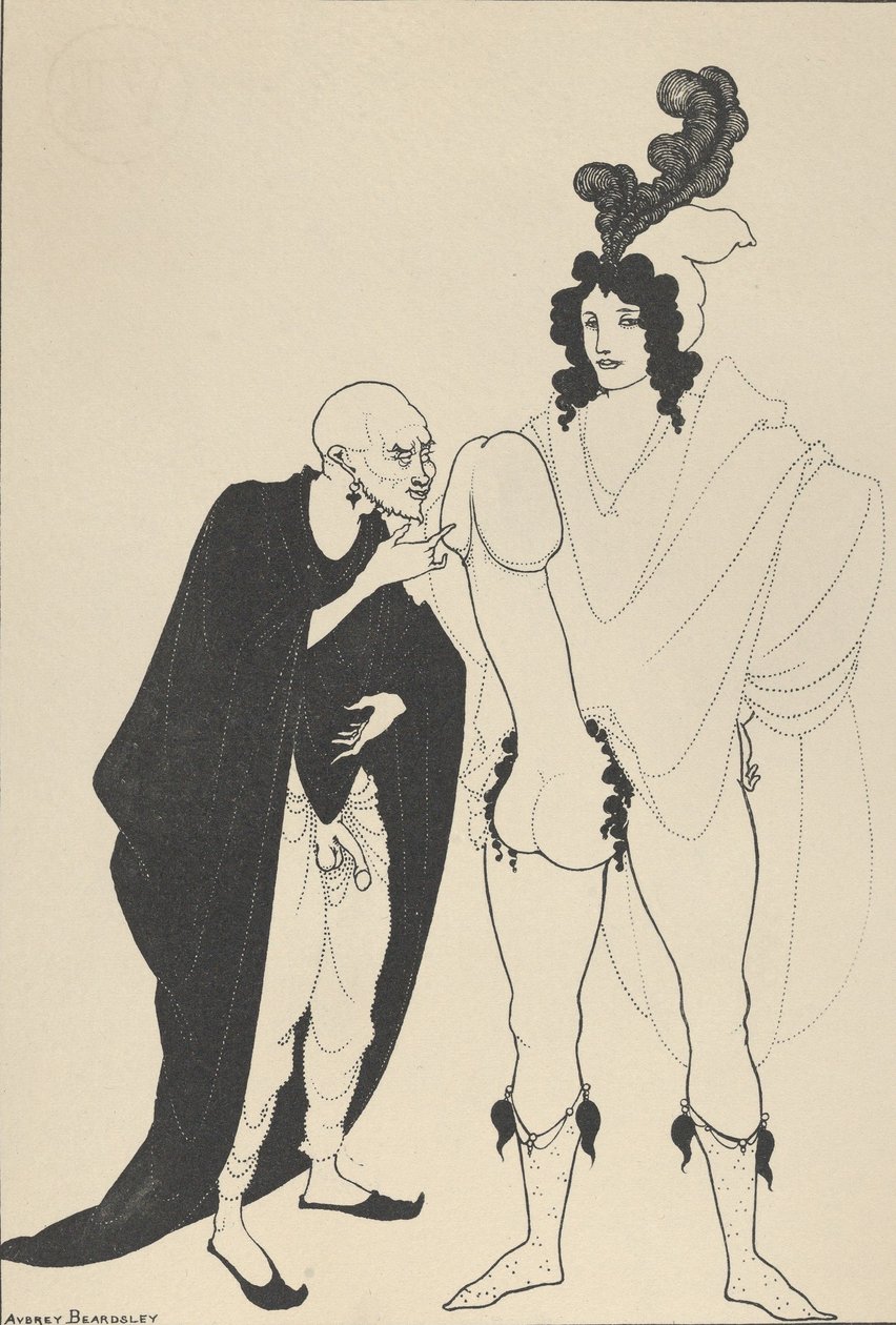 The Examination of the Herald، for The Lysistrata of Aristophanes، ca. The Examination of the Herald، for The Lysistrata of Aristophanes، كاليفورنيا. 1926. بواسطة اوبري بيردسلي