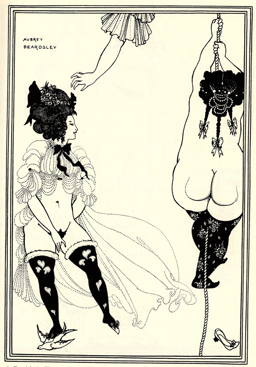 امرأتان اثنتان في محنة. رسم توضيحي لـ Lysistrata of Aristophanes ، 1896 بواسطة اوبري بيردسلي
