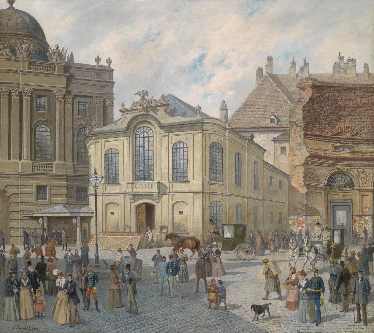 فيينا ، أمام مسرح Burgtheater القديم بواسطة أغسطس جراش