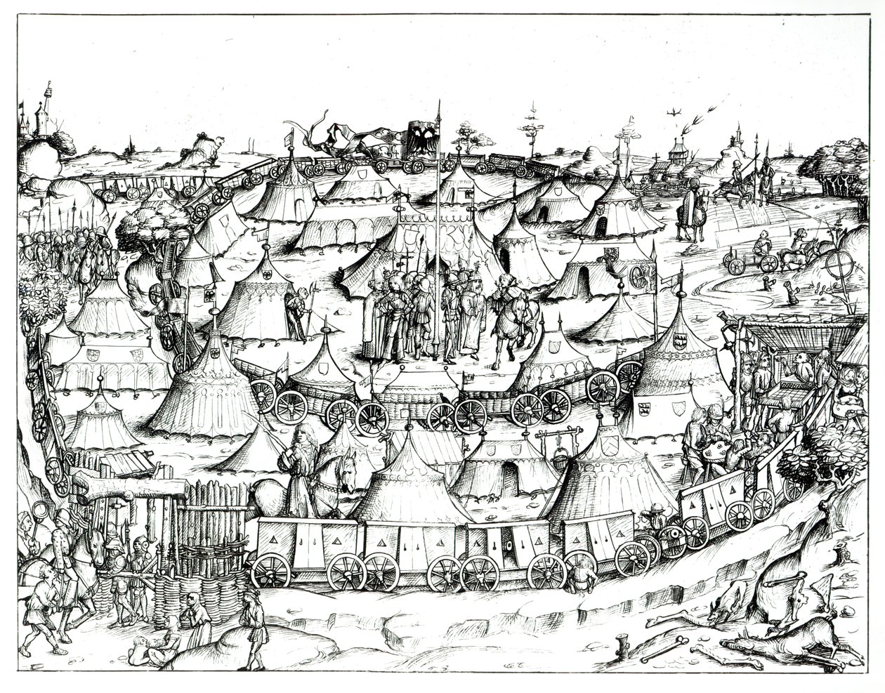 المعسكر العسكري في العصور الوسطى ، من كتاب ، حانة. 1887 (صور من وزن الجسم) بواسطة أغسطس أوتمار فون إسنوين
