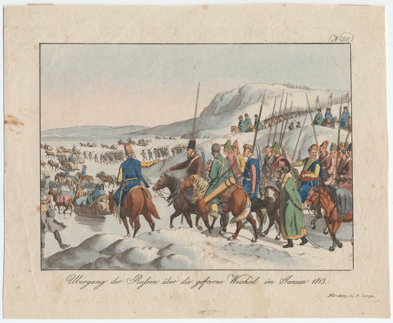 الجيش الروسي يعبر فيستولا في يناير 1813 ، ج. 1815 بواسطة أغسطس فريدريش أندرياس كامبي
