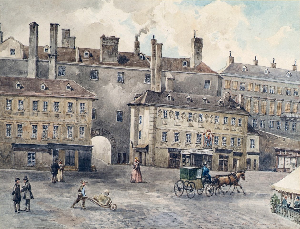 The Albertinaplatz مع Andreas Hofer House في فيينا بواسطة أغسطس جراش