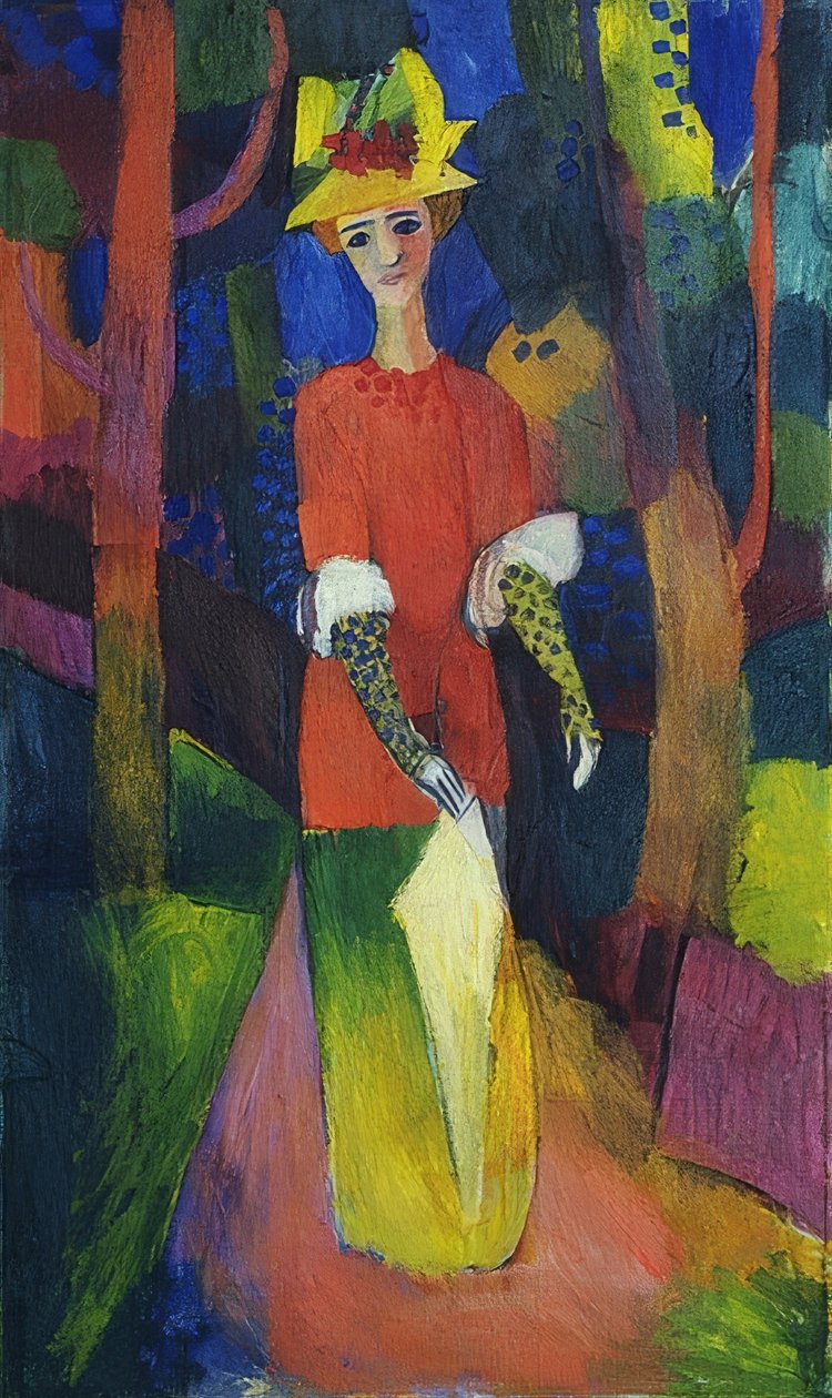سيدة في الحديقة. 1914 بواسطة أغسطس ماكي