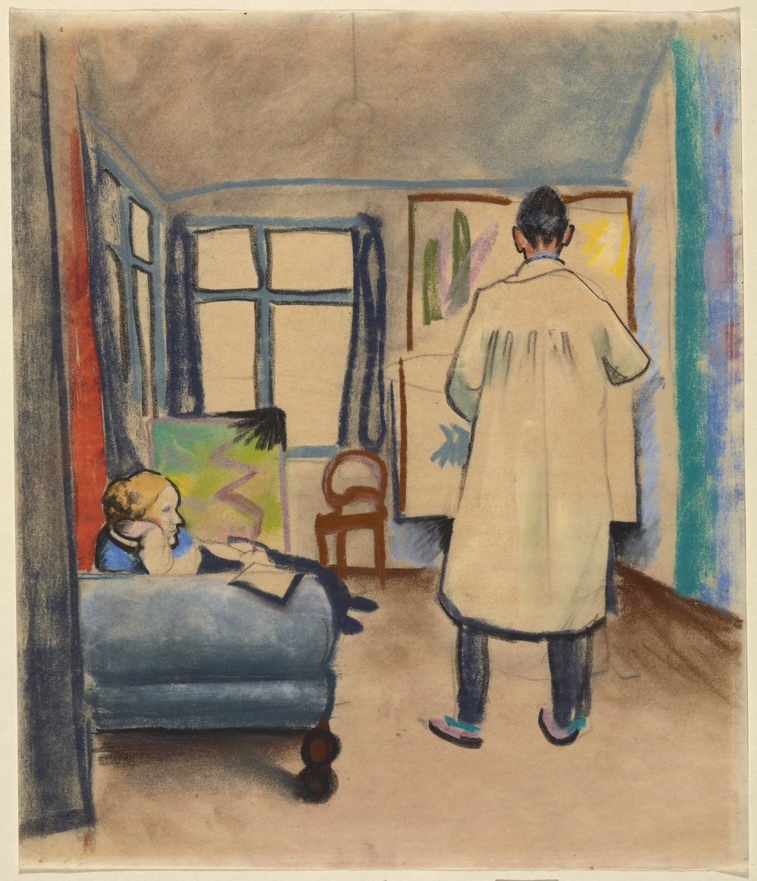 فرانز وماريا مارك في استوديو August Macke في بون بواسطة أغسطس ماكي
