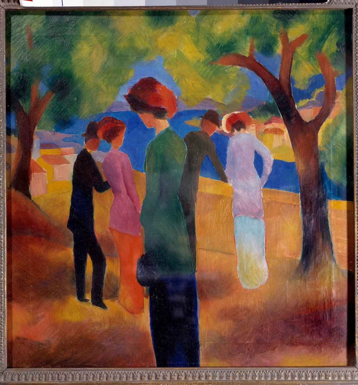 سيدة ذات السترة الخضراء لوحة رسمها August Macke (1887-1914) 1913 Bonn ، Kunstmuseum بواسطة أغسطس ماكي