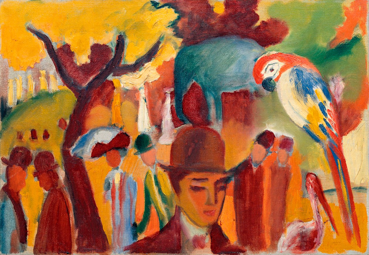 حديقة الحيوان الصغيرة باللون البني والأصفر. لوحة لأوغست ماكي (1887-1914) ، زيت على قماش بواسطة أغسطس ماكي