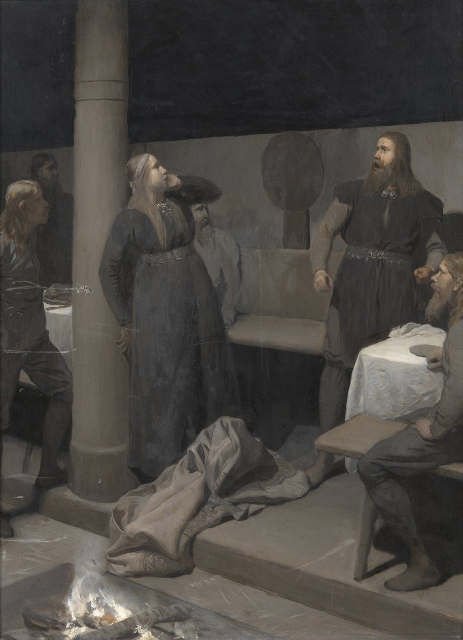 قصة Burnt Njáll: Gunnar and Hallgerðr ، ج. 1895. بواسطة أغسطس Malmström