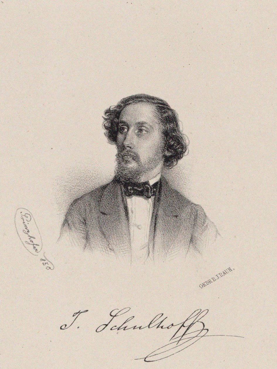 صورة لعازف البيانو والملحن يوليوس شولهوف 1825-1898 ، 1850. بواسطة أغسطس Prinzhofer
