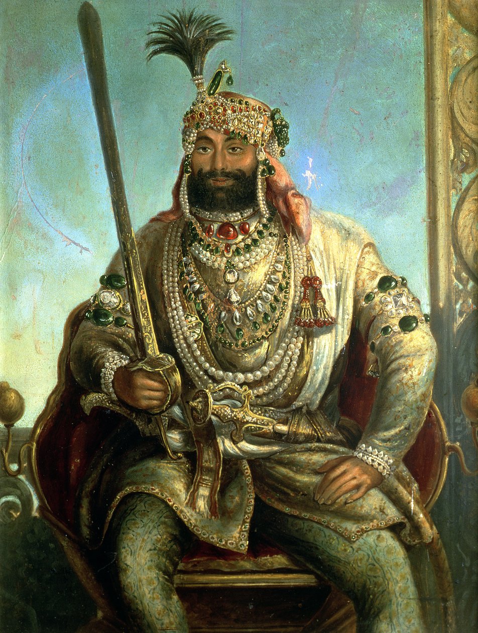 صورة المهراجا شير سينج ، في فستان ملكي ، c.1850 بواسطة أغسطس تيودور شوفت