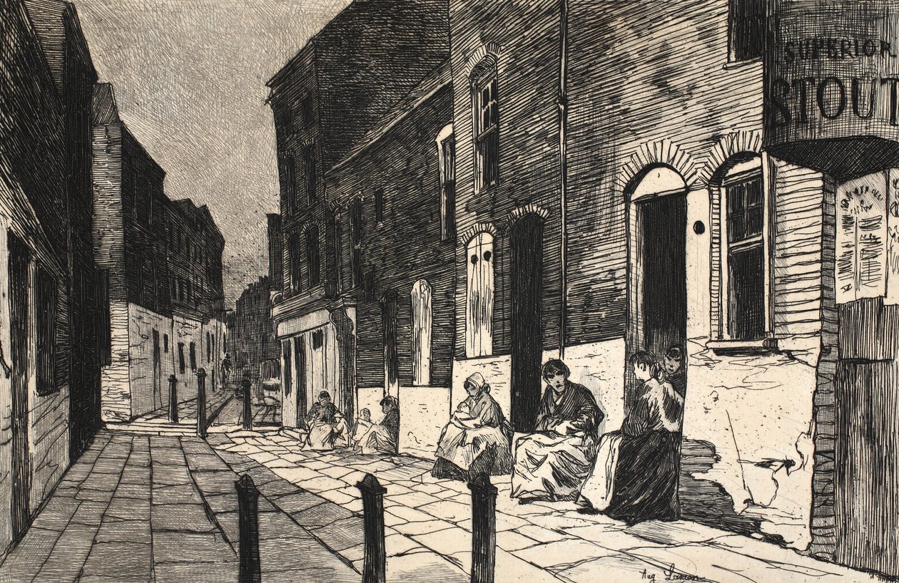رسم توضيحي من الحانة "La Rue a Londres". بقلم G. Charpentier et Cie ، 1884 بواسطة أوغست أندريه لانكون
