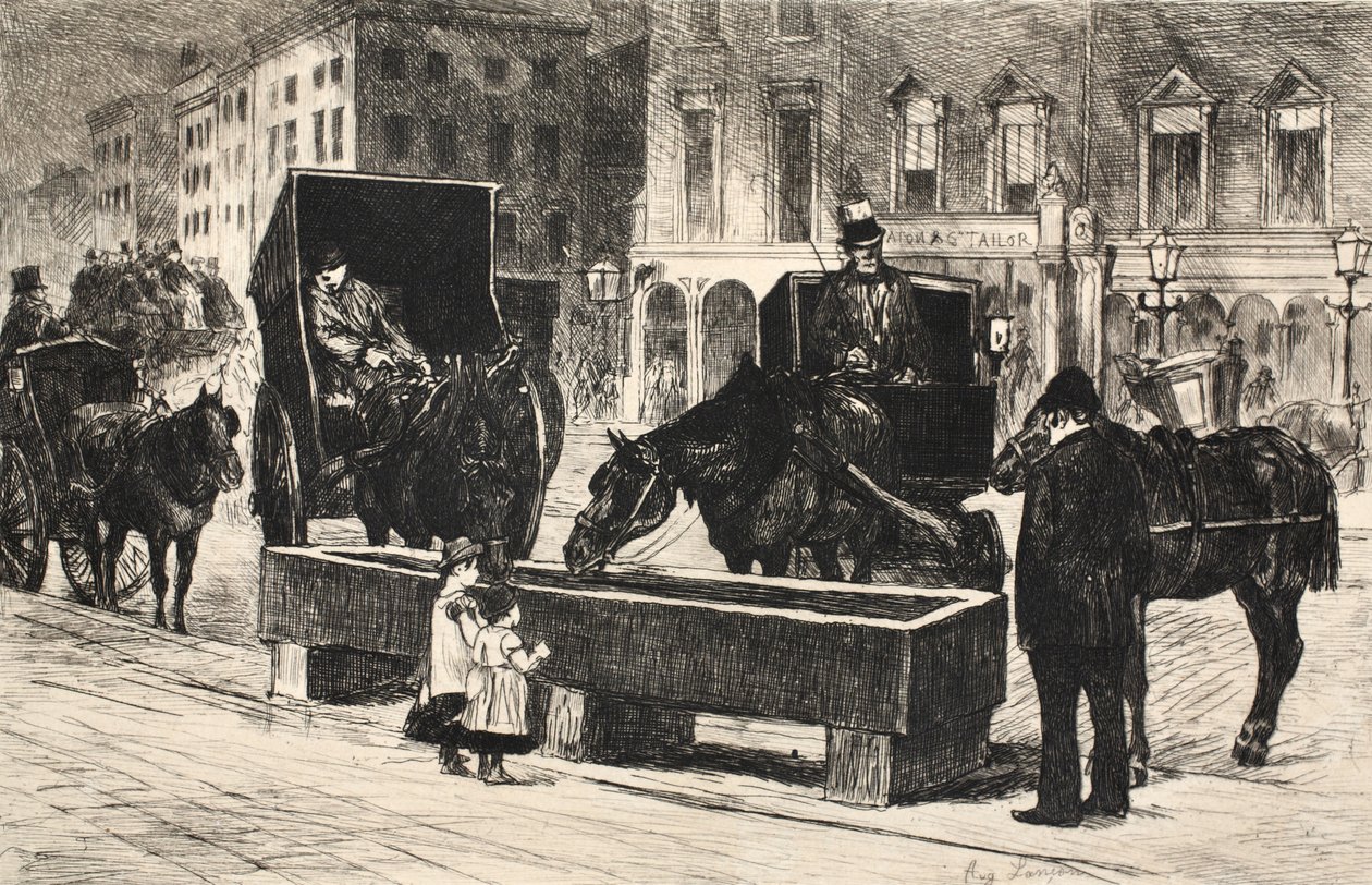 رسم توضيحي من الحانة "La Rue a Londres". بقلم G. Charpentier et Cie ، 1884 بواسطة أوغست أندريه لانكون