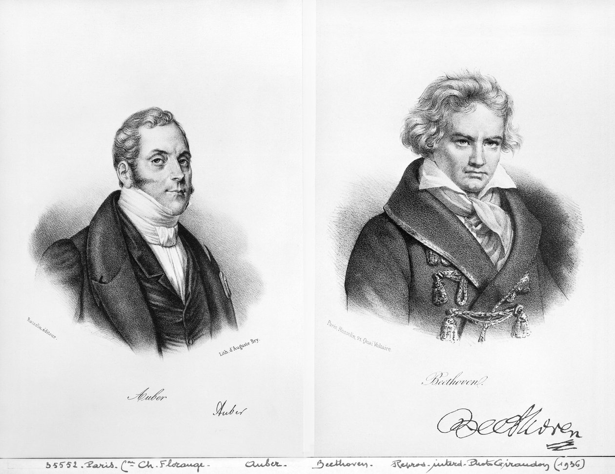 إسبريت أوبير (1782-1871) ولودفيغ فان بيتهوفن (1770-1827) بواسطة أوغست بري
