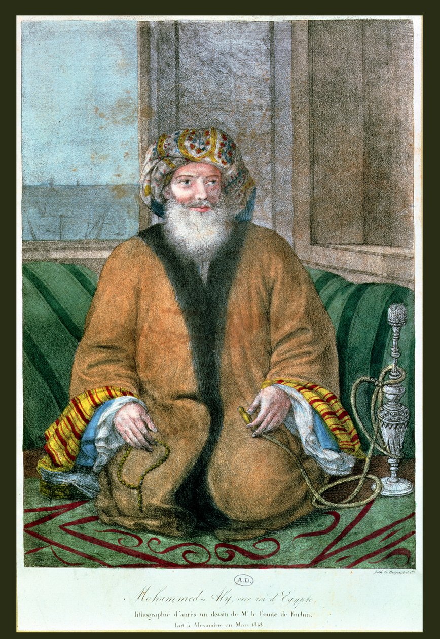 محمد علي (1769-1849) نائب الملك في مصر ، نقش بريجسوت ، 1818 بواسطة أوغست فوربين