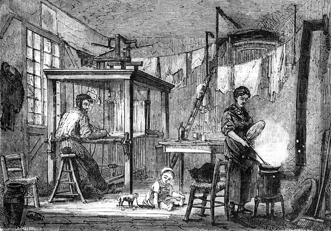 ويفر ليون وعائلته ، 1880 (الطباعة الحجرية) بواسطة أوغست جيراردين
