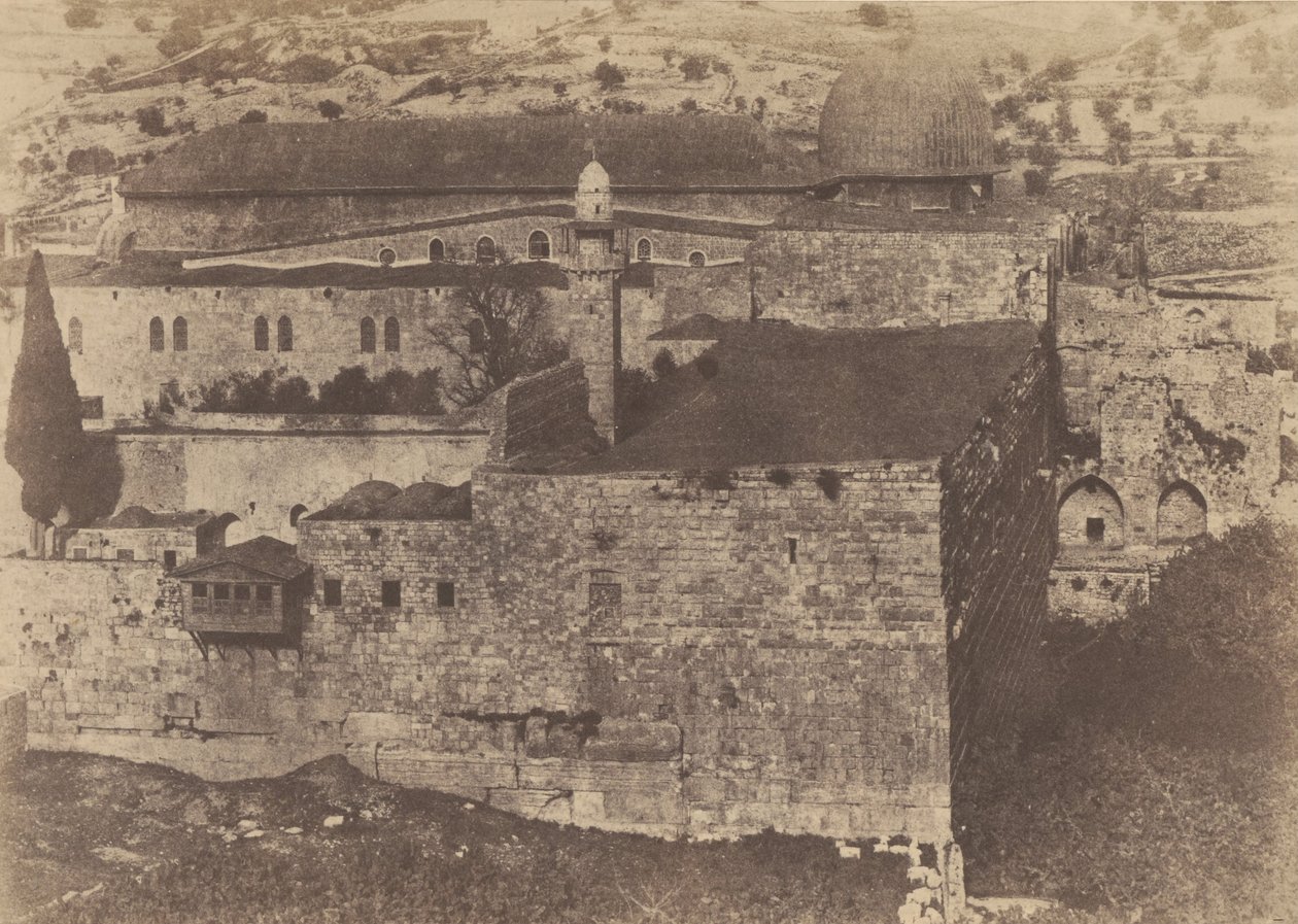 القدس. أسباب المعبد. مسجد الأقصى ، الركن الجنوبي الغربي بواسطة أوغست سالزمان