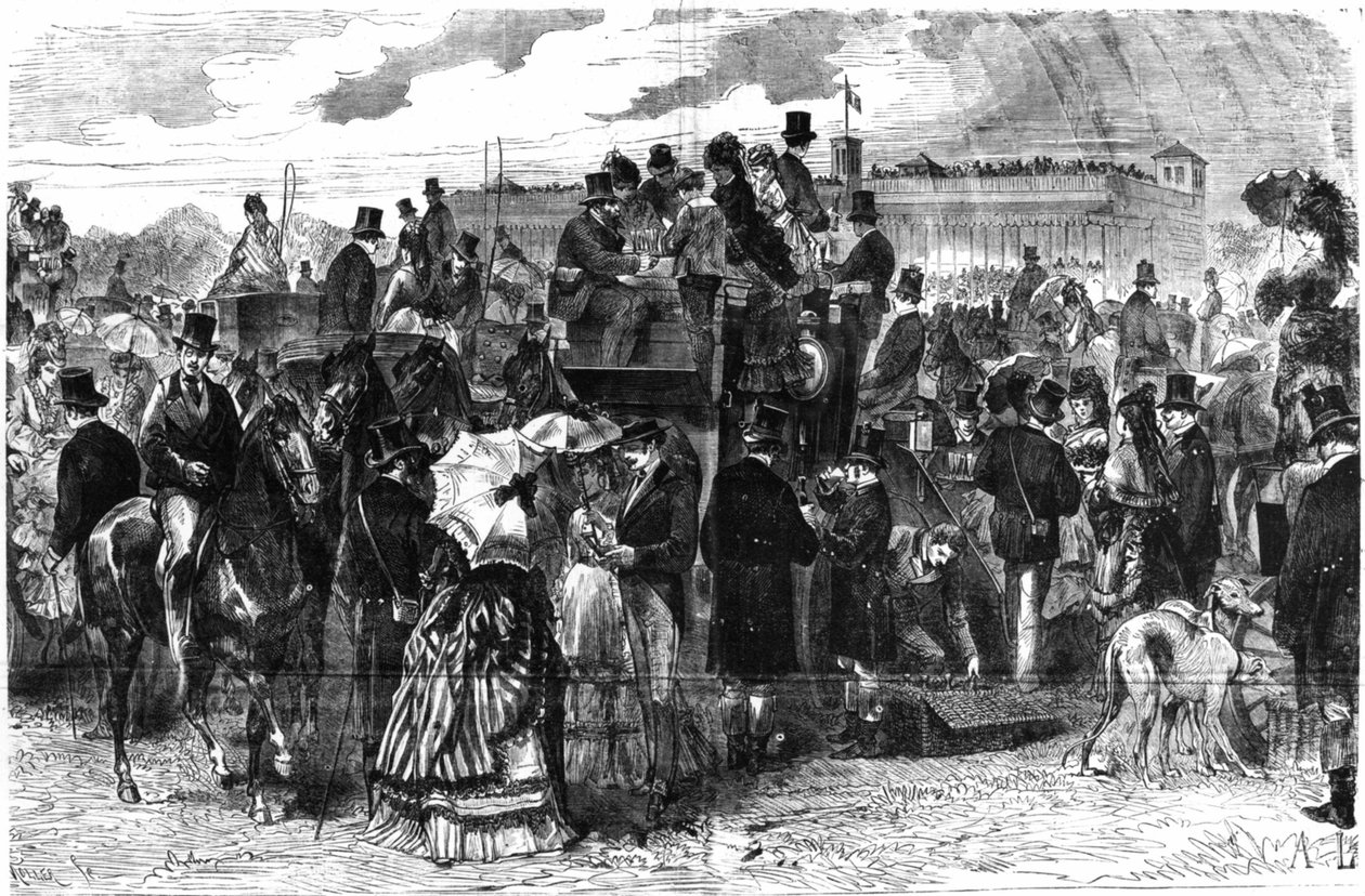 سباقات Longchamps: Le Grand Prix de Paris ، في "" Le Figaro "، ملحق مصور اعتبارًا من الأحد 6 يونيو 1875 ، رسم لانكون. بواسطة أوغست أندريه لانكون
