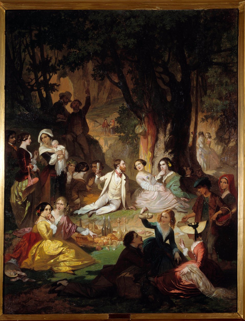 تذوق Champetre مشهد النزهة في المجتمع البرجوازي. لوحة بارتيليمي جلايزيس (1807-1893) 1850 مونبلييه ، متحف فابر بواسطة أوغست بارتيليمي جلايز
