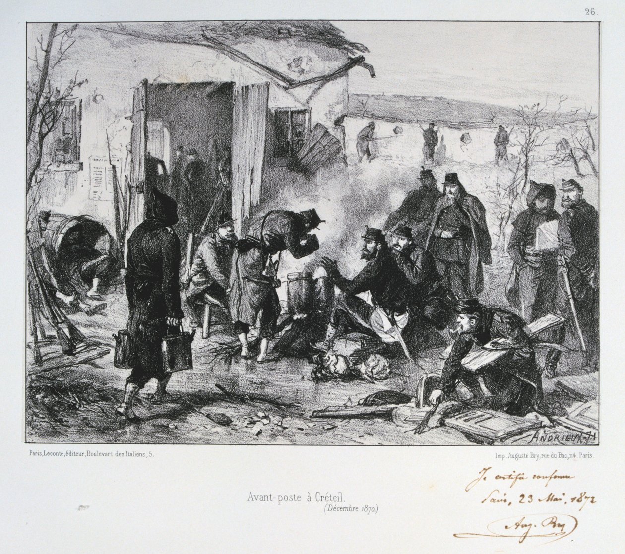 مركز حراسة فرنسي متقدم في كريتيل ، حصار باريس ، الحرب الفرنسية البروسية ، ديسمبر 1870 1872 بواسطة أوغست بري