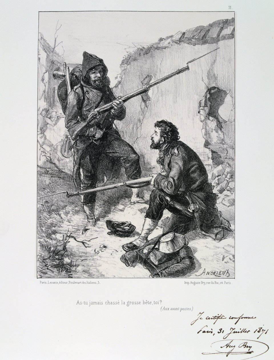 في الخنادق ، حصار باريس ، الحرب الفرنسية البروسية ، 1870-1871 1871 بواسطة أوغست بري