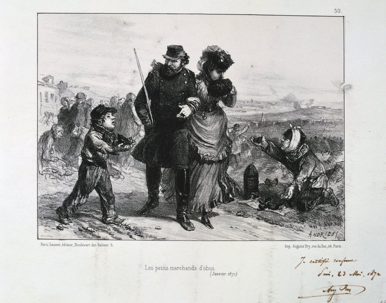 Les Petits Marchands dObus ، حصار باريس ، الحرب الفرنسية البروسية ، يناير 1871 1872 بواسطة أوغست بري