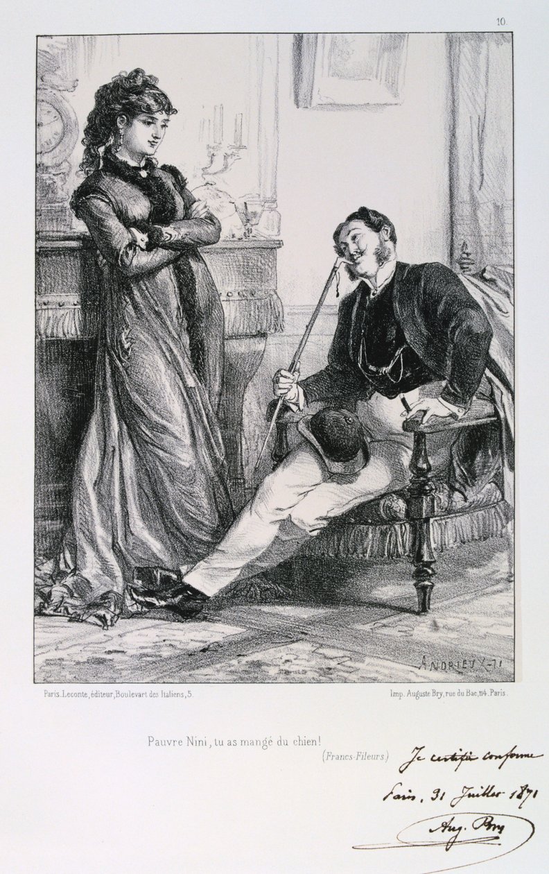 مسكين نيني ، أكلت دو شين! ، حصار باريس ، 1871. بواسطة أوغست بري