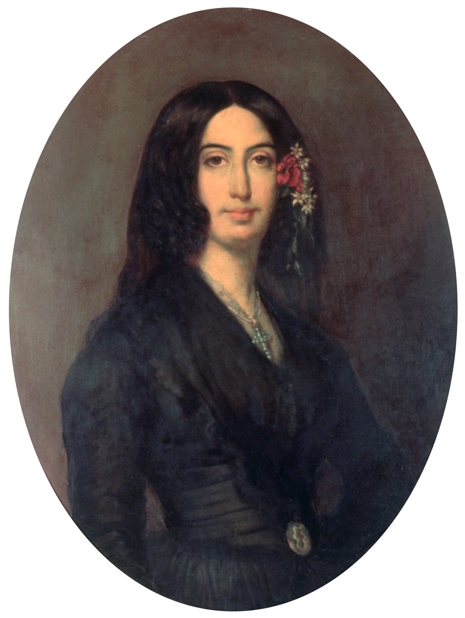 جورج ساند ، الروائي الفرنسي والنسوي المبكر ، c1845 بواسطة أوغست شاربينتييه