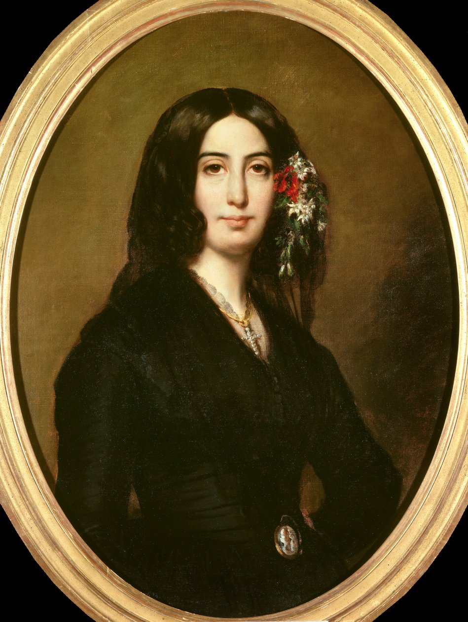 صورة للكاتب جورج ساند (1804-1876) أورور دوبين ، بارون دودانت لوحة رسمها أوغست شاربنتير (1813-1880) 1838 باريس ، متحف الحياة الرومانسية بواسطة أوغست شاربينتييه