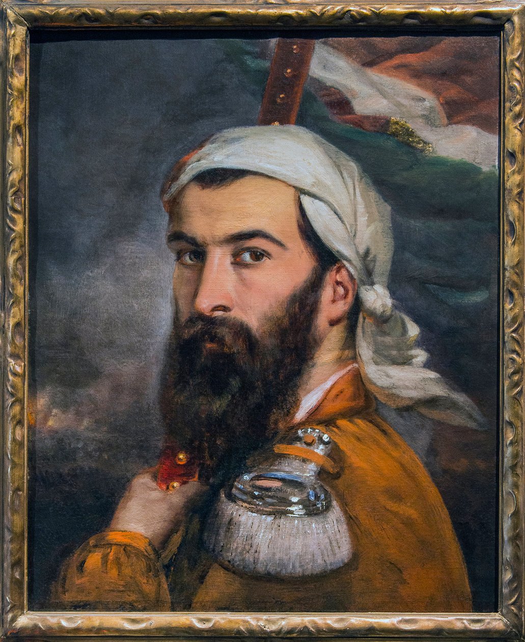 جوزيبي غاريبالدي بعد معركة مورازوني 1848 - رسم لأوغست إستين (1807-1882) باريس - متحف أرمي بواسطة أوغست إستيان