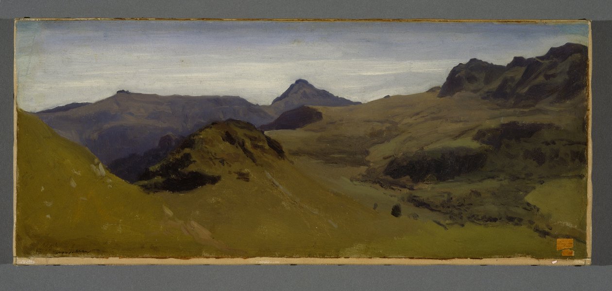 منظر طبيعي في أوفرن ، c.1850 (زيت على ورق مركب على قماش) بواسطة أوغست فرانسوا بونور