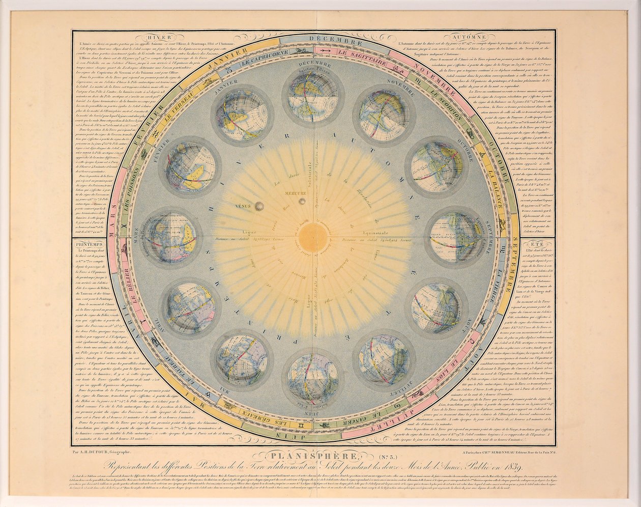 Planisphere لا. 3 ، حانة. 1839 بواسطة أوغست هنري دوفور