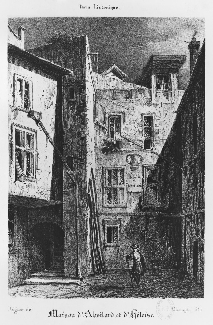 The House of Heloise and Abelard ، التوضيح من "تاريخ باريس" ، بواسطة أوغست جاك ريجنييه