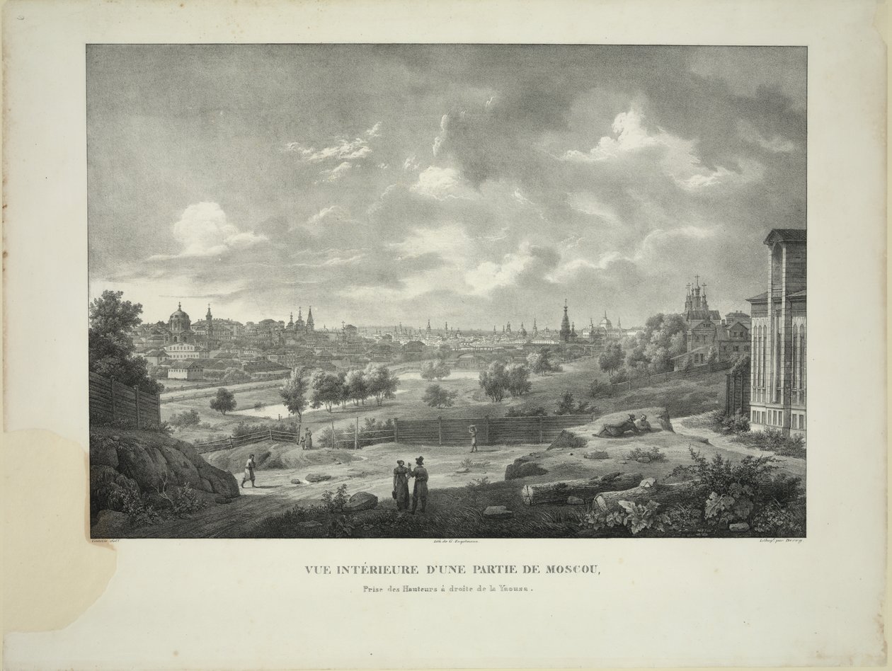 فوق نهر ياوزا في موسكو ، ج. 1830 بواسطة أوغست جان بابتيست أنطوان كادول