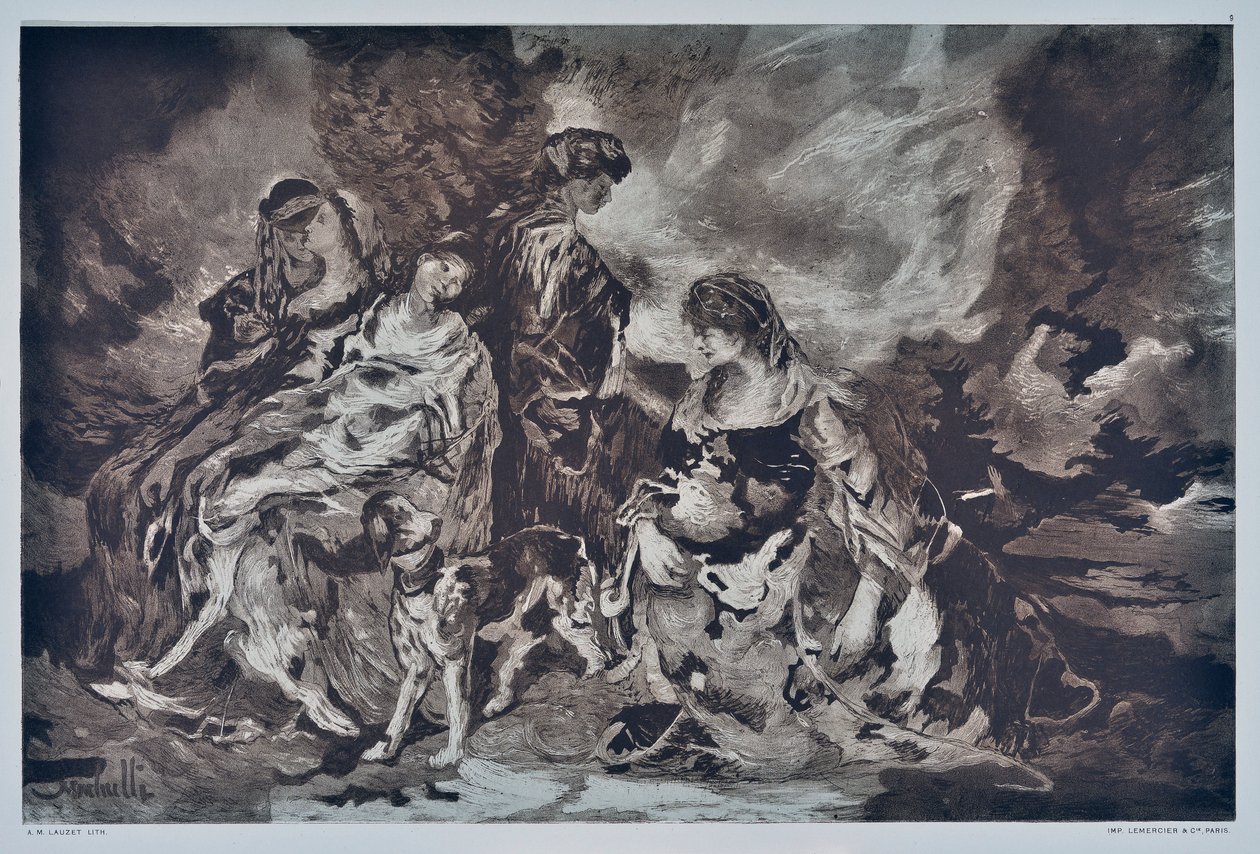 الصيد (الرسم) بواسطة أغسطس لوزيت