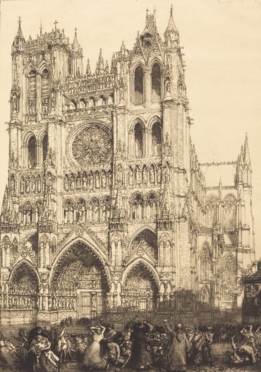 كاتدرائية أميان Cathedrale d'Amiens - يوم الجرد ، 1907. بواسطة أوغست ليبير