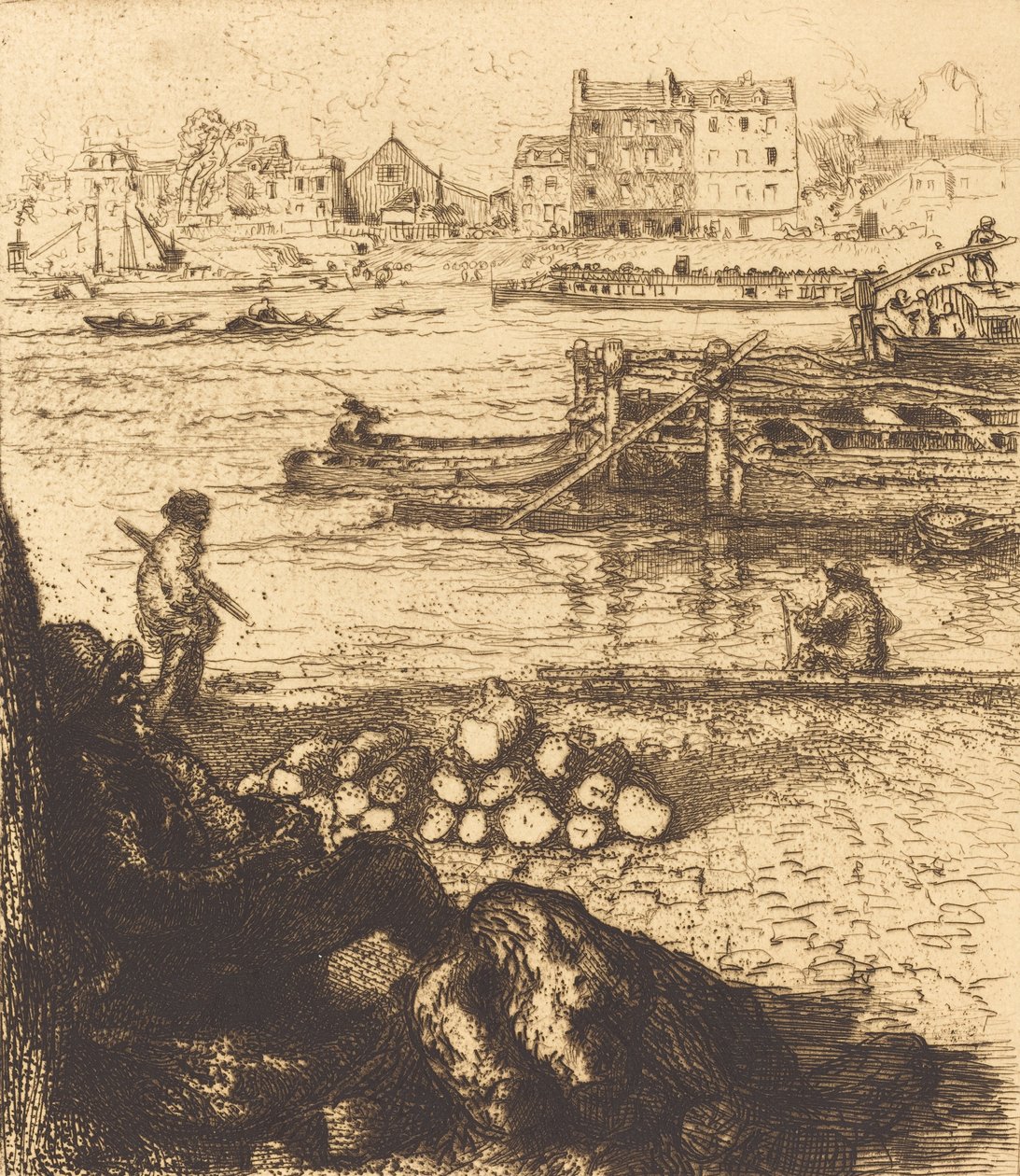 Dockman، Pier at La Gare Le debardeur، quai de La Gare، 1894. بواسطة أوغست ليبير