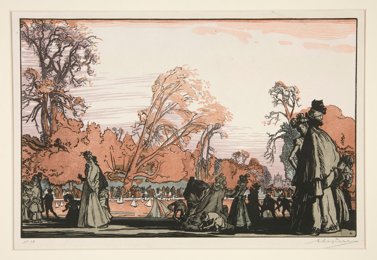 Le bassin des Tuileries (The Pond in the Tuileries) بواسطة أوغست ليبير